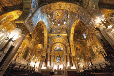 Chapelle palatine, à Palerme, au carrefour d’une multitude de cultures. (© Pistillo99 – Domaine public – Wikimedia commons)